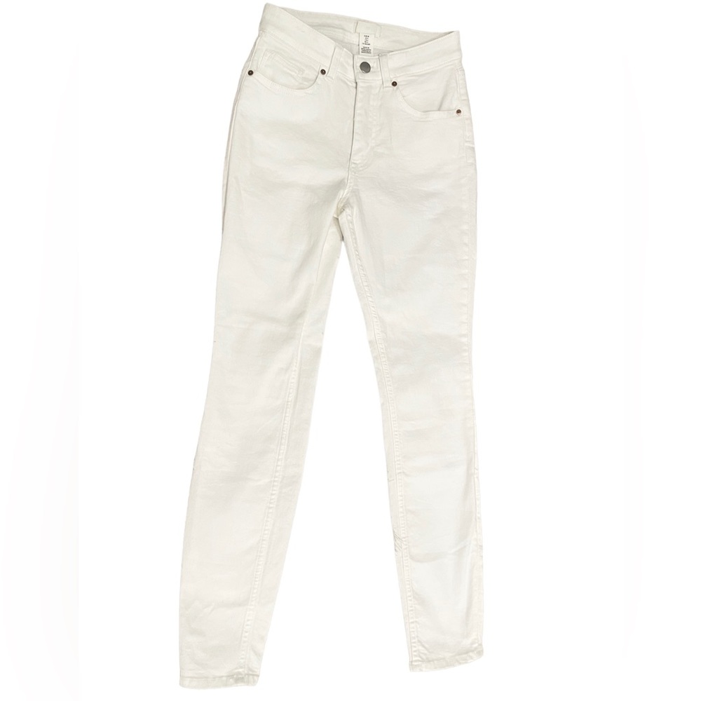 H&M White Denim Skinny Jeans 4